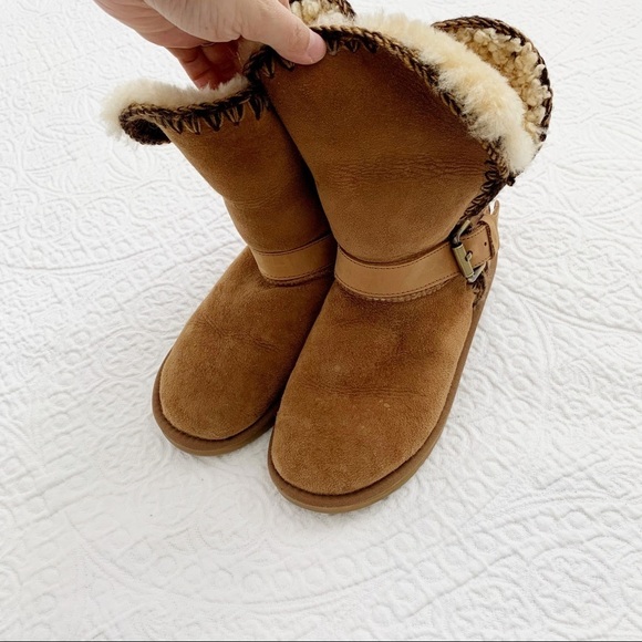 Australia Luxe Collective Dixie‎ Belted Fold-Down Sheepskin Boot, Chestnut - Picture 2 of 8